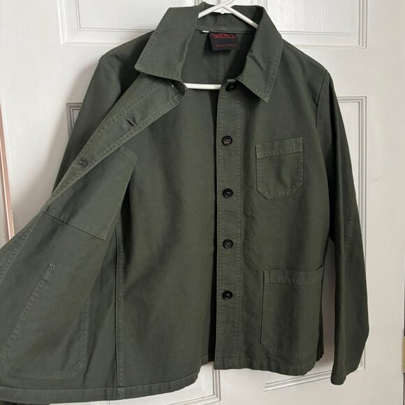 Vetra Chore Coat Jacket Green Olive Army Buttons Weaved Women's Small 42 S Jade - Picture 2 of 7